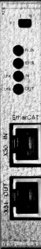 LAM F1 Lnk Lnk IO RUN ERR IN OUT EtherCAT s napájecího é ís Nastavení XSE24A modulu íu kompatibiln rekuperac sběrnice EtherCAT systémov Uvedení do provozu Nastavení napájecího modulu s rekuperací u