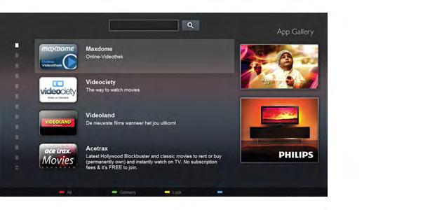 e&íst si online TV pr$vodce nebo nahrát oblíben" televizní po!ad na pevn" disk USB. Aplikace Smart TV poskytnou dal'í zábavu v nejr$zn#j'ích formách a také praktické slu%by. V nabídce Nápov!