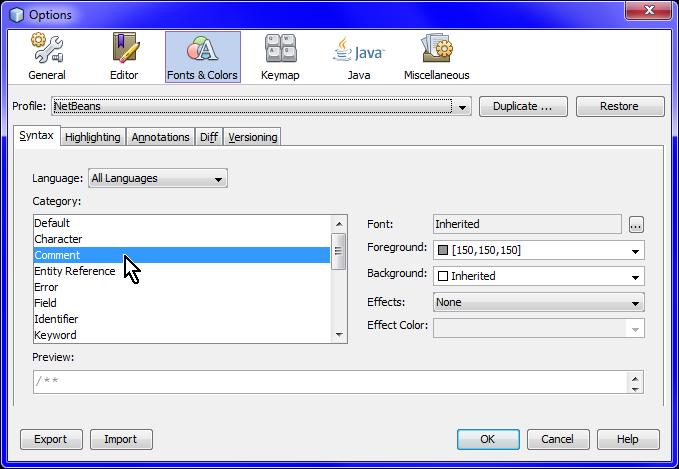 Kapitola 2: Vývojové prostředí NetBeans 65 Používáte-li Microsoft Windows, měli byste mít v systému instalované písmo Consolas, které Microsoft vyvinul speciálně pro programátory.