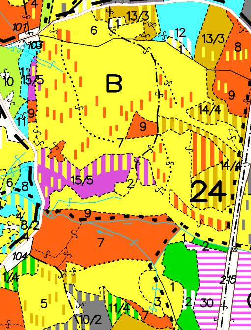 ha -1 zakmenění ) 24Bl32 7K6 1040 4,45 28 99/1 9 9 92 10 26 Porostní mapa TVL platného LHP v porovnání s mapou věkových tříd předchozího LHP (2000-2009) Typ vývoje lesa: kamenité, chudé, kyselé