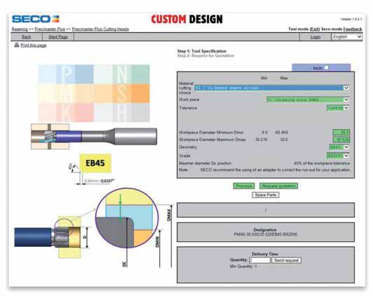 Obrábění otvorů Precimaster Plus Custom Design - Nabídka obratem - Krátký dodací termín Pro výstružníky Precimaster Plus a držáky nástrojů je k dispozici software Custom Design.