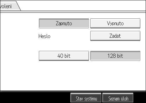 Nastavení typu a názvu souboru F V [Heslo] stisknìte [Zadat]. G Zadejte heslo a stisknìte tlaèítko [OK]. Zde zadané heslo bude vyôadováno pro otevøení PDF souboru.