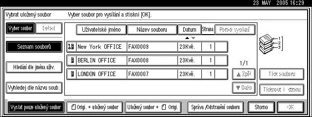 Odeslání uloôeného souboru C Vyberte dokument urèenî k tisku. D Jestliôe vyberete dokument s heslem, zadejte heslo, a pak stisknìte [OK]. 5 Pokud dokument nemá heslo, pokraèujte krokem E.