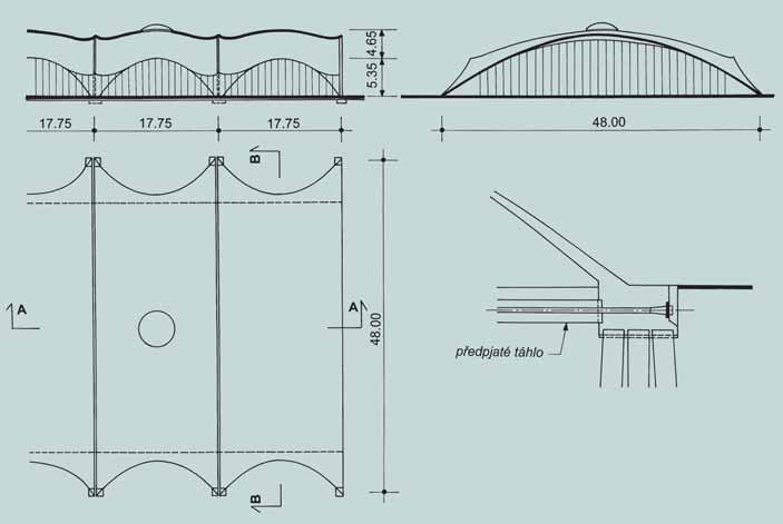 SKOŘEPINA DVOJÍ KŘIVOSTI NAD OBDÉLNÍKOVÝM PŮDORYSEM DOUBLE CURVATURE SHELL ABOVE A RECTANGULAR PLAN Jiří Musil, Jiří Stráský Příspěvek popisuje hledání optimálního tvaru skořepinové konstrukce dvojí