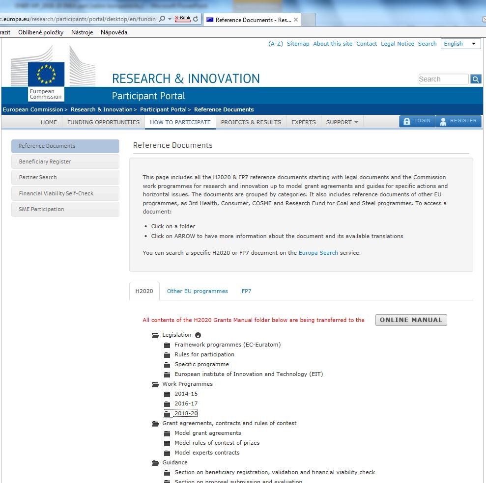 Work Programmes Participant Portal http://ec.europa.