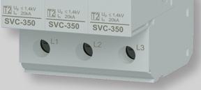 Kombinovaný svodič bleskových proudů SVBC je díky rozdělení bleskového proudu do více větví do těchto aplikací adekvátní ochranou. staluje se na U lištu TH 35. Průběžné zapojení L F 2.