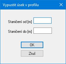 Vypustit úsek v profilu: Příkaz vystřihne do podélného profilu prázdné místo.