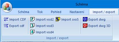 Kapitola 25 Import a export dat Všechny exportní a importní operace jsou dostupné na panelu Schéma.