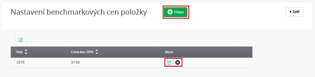 Akce u položek resortního katalogu: Seznam použití - zobrazení samostatného okna se seznamem zakázek, ve kterých je daná položka resortního katalogu použita V případě, že nenajdete zakázku