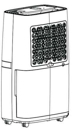 POPIS SPOTŘEBIČE Přední strana spotřebiče Zadní strana spotřebiče 2 3 1 5 6 4 1. Výstup vzduchu 2. Ovládací panel 3. Rukojeť 4. Pojezdová kolečka 5. Mřížka 6.