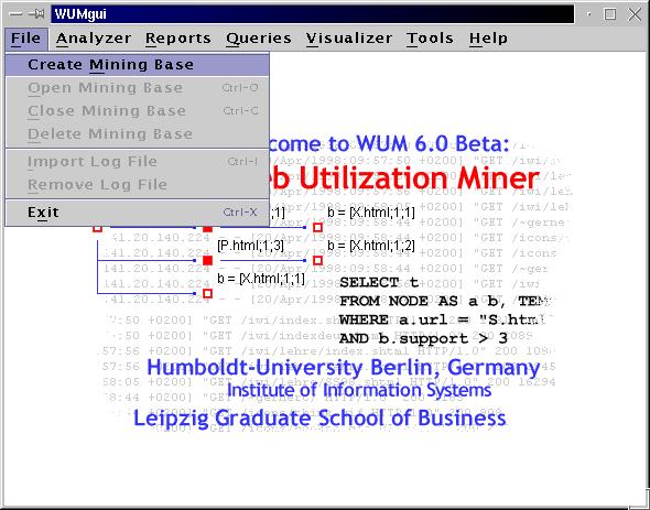 SW nástroje pro Web Usage Mining SW nástroje a existující řešení pro Web Usage Mining WUM: Web Utilization Miner Obr.