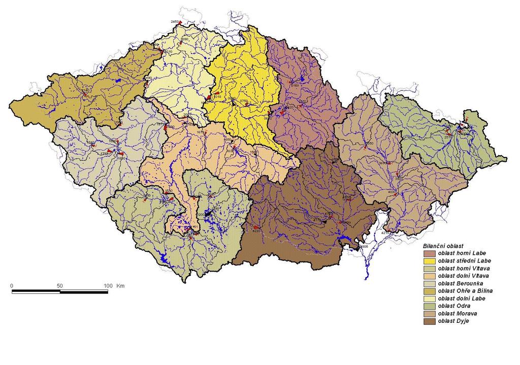 Mapa 2 Rozdělení České