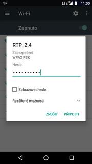 Ťuknutím na vybranou Wi-Fi síť odešlete požadavek na připojení. 5.