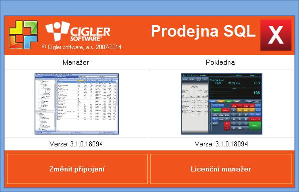 Pracovní plocha Seznámení s programem Prodejna SQL Prodejna SQL je samostatný pokladní software, který řeší maloobchodní prodej pro libovolný počet softwarových pokladen síťově propojených s