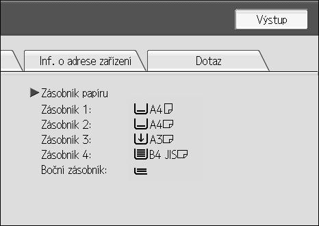 Upozornìní [Nejsou svorky], [Odpad dìrovaèe je plnî], [Vîstupní zásobník je plnî], [Uvíznutí originálu], [Uvíznutí papíru] a [Otevøenî kryt]