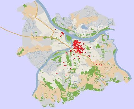 4. Mapa Bělehradu s rozmístěním členů Čsl.