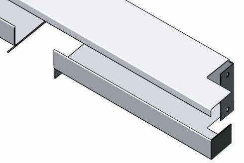 výrobku 3800064 Příčný nosník vpravo 4řadový Příčný nosník vpravo 5řadový C-Profil: 4řadový: 150 x 50 x 1 176 mm 5řadový: 150