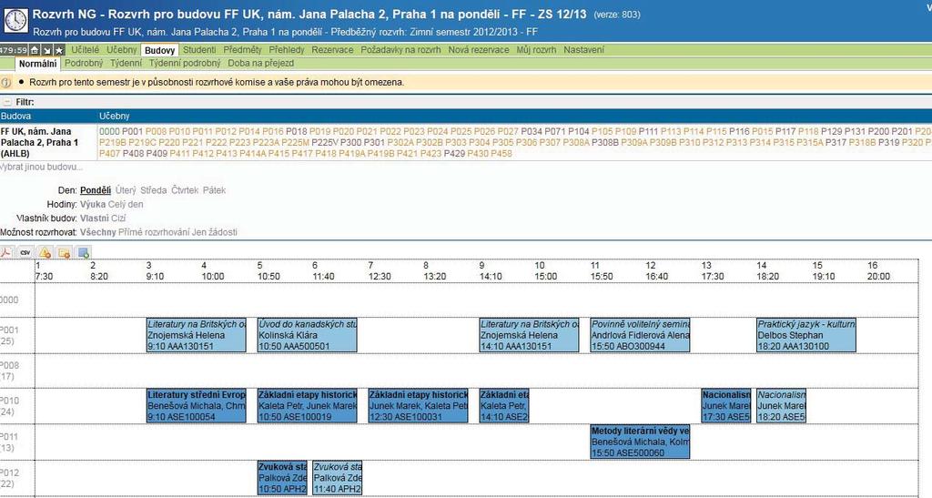 MOŽNOSTI ZOBRAZENÍ ROZVRHU V SIS 3.