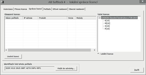 Postup: 1. Spusťte správce licencí ( Start (Windows) > Programy > AB Studio > Autorizace a správa licencí > Autorizace SoftLock). 2.