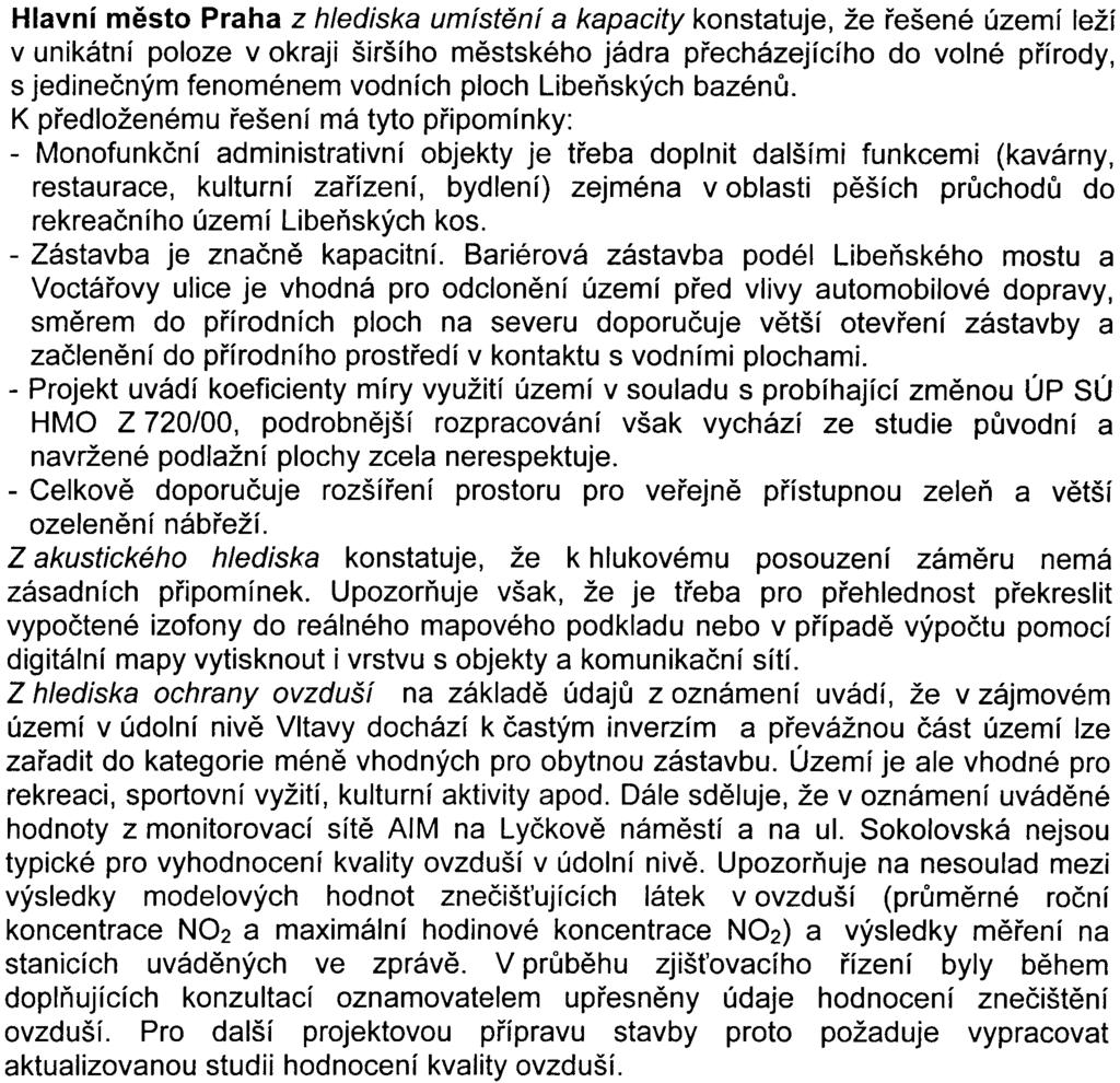 - 3 - Souhrnné vypoøádání pøipomínek: Ke zveøejnìnému oznámení se vyjádøili: hlavní mìsto Praha mìstská èást Praha 7 Hygienická stanice hlavního mìsta Prahy, poboèka Praha - sever Èeská inspekce