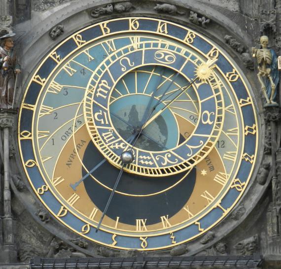 Omalba desky středověkého astrolábu obsahuje zpravidla tyto prvky: a.