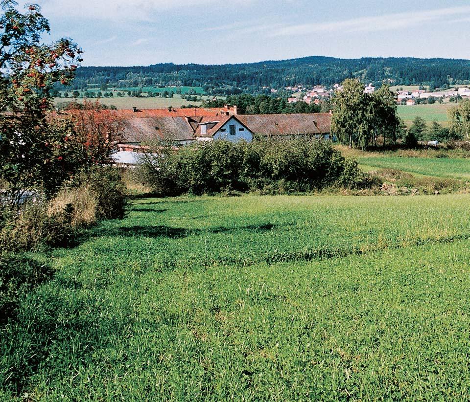 Jihlavsko Zemûdûlská krajina s agrocenózami a lesními celky v centrální ãásti âeskomoravské vrchoviny, v pozadí pfiírodní park âefiínek. hodnoty o C niï í.