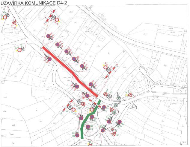 Uzavřený úsek komunikace III/38529