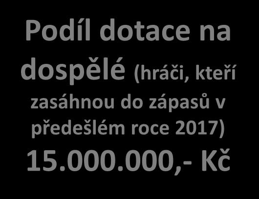 000,- Kč Podíl dotace na mládež (hráči, kteří zasáhnou do zápasů v předešlém roce 2017)