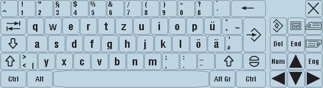 HT 8 12.4 Virtuální klávesnice Volba umístění virtuální klávesnice Pokud chcete, můžete virtuální klávesnici umístit v rámci okna do libovolné polohy.