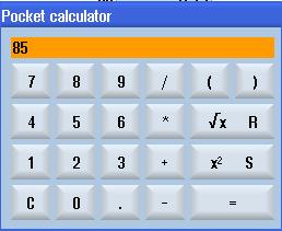 Úvod 1.4 Uživatelské rozhraní Postup 1. Najeďte kurzorem na požadované vstupní pole. 2. Stiskněte tlačítko <=>. Zobrazí se kalkulačka. 3. Zadejte aritmetický výraz.