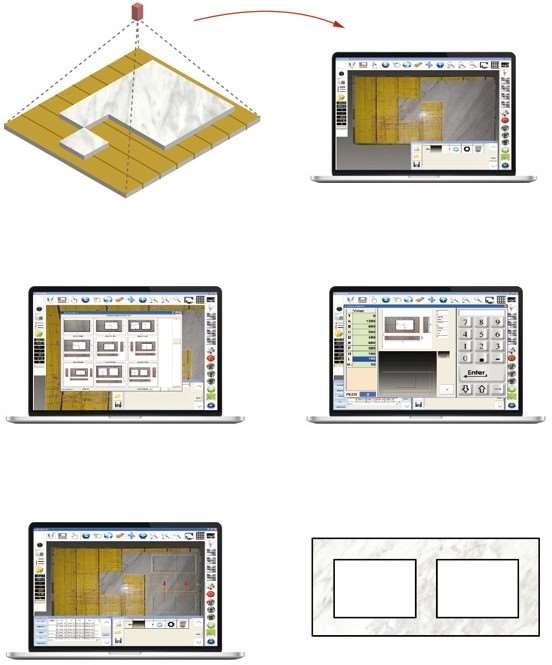 MACRO CON UTILIZZO DI PHOTOSCAN Con questa funzione si possono utilizzare disegni prestabiliti (macro), le cui dimesioni possono essere modificate in base alle specifiche necessità in modo molto