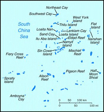 Příloha č. 5 Mapa Spratlyho ostrovů 331 331 Satellite City Maps.com.