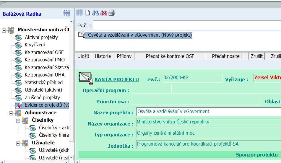 Tisk karty projektu Kartu projektu lze exportovat do souboru ve formátu pdf.