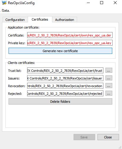 Obrázek 5.2: Správa certifikátů Při vytváření aplikačního certifikátu se otevře samostatný dialog Generate certificate.