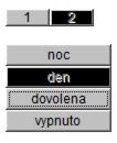 Pokud taková hodnota v seznamu není, pak není zvýrazněno žádné tlačítko. Prvek lze zobrazit s tlačítky rozloženými vertikálně nebo horizontálně.