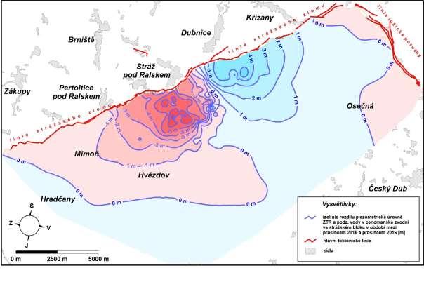 k prosinci 2016) 1-2 Rozdíl piezometrické úrovně ZTR a