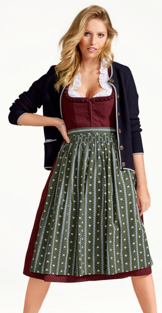 Se 2 různými zástěrkami Dirndl 4dílná sada Kč 2.