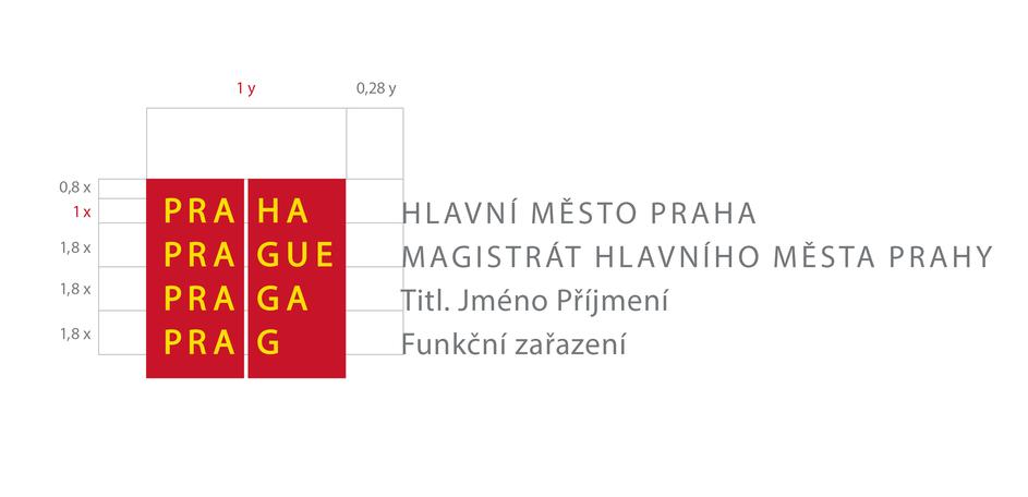 Značka Užití značky, příklady spojení s textem Myriad Pro 2/2 Značka hlavního města Prahy se používá také ve spojení s textem Hlavní město Praha.