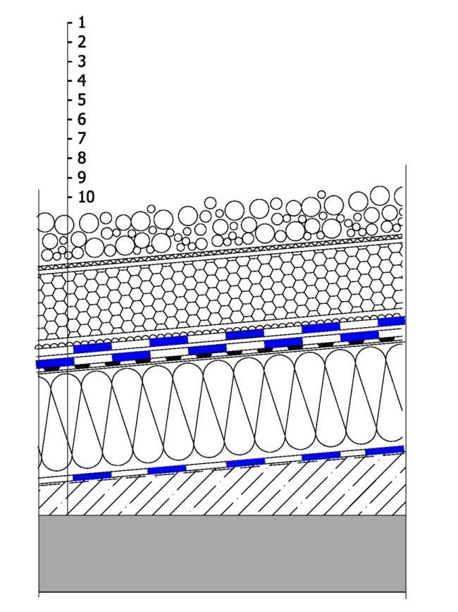 Jednoplášťové střechy s kombinovaným pořadím vrstev Charakteristika - Hydroizolace z asfaltových modifikovaných pasů - S tepelnou