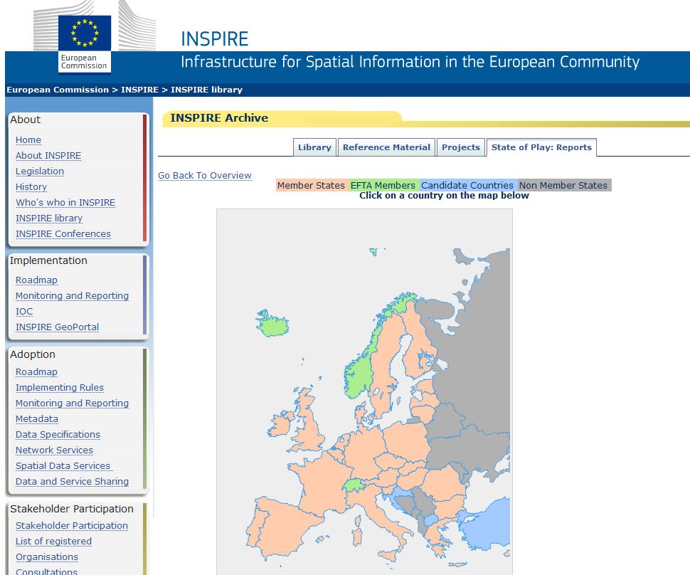 po implementaci v jednotlivých zemích Pravidelné sledování stavu NSDI v zemích