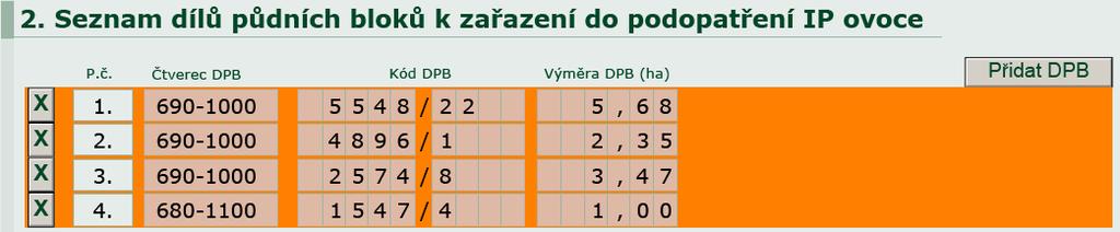 AEKO Tento typ deklarace je jen výčet zařazovaných DPB s výměrou a titulem.