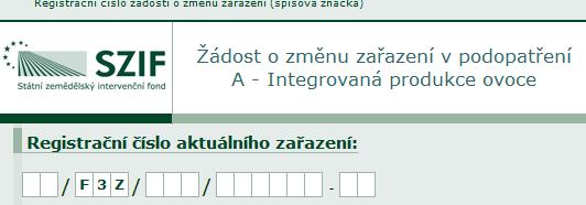 Relevantní registrační číslo aktuálního zařazení je nutné vyplnit na příslušné stránce k danému podopatření. Pole deklarace jsou následující: 1) Pořadové číslo.