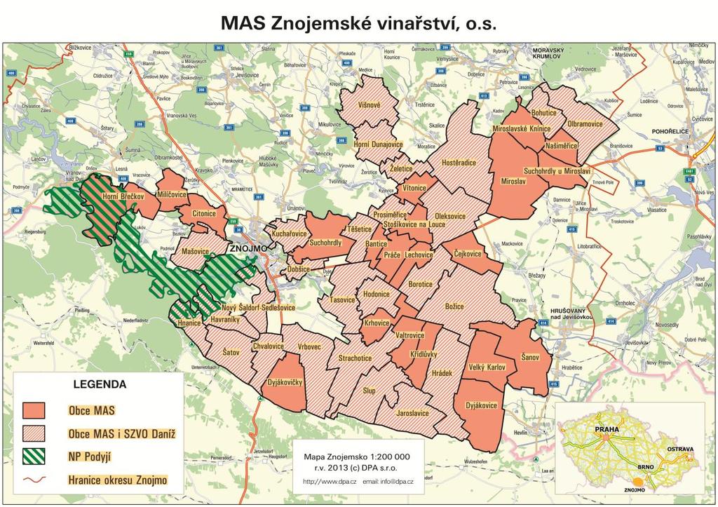 2. Územní působnost Svazek Znojemských vinařských obcí Daníž: Bohutice, Borotice, Božice, Dobšice, Havraníky, Hnanice, Hodonice, Horní Dunajovice, Hostěradice, Hrádek, Chvalovice, Jaroslavice,