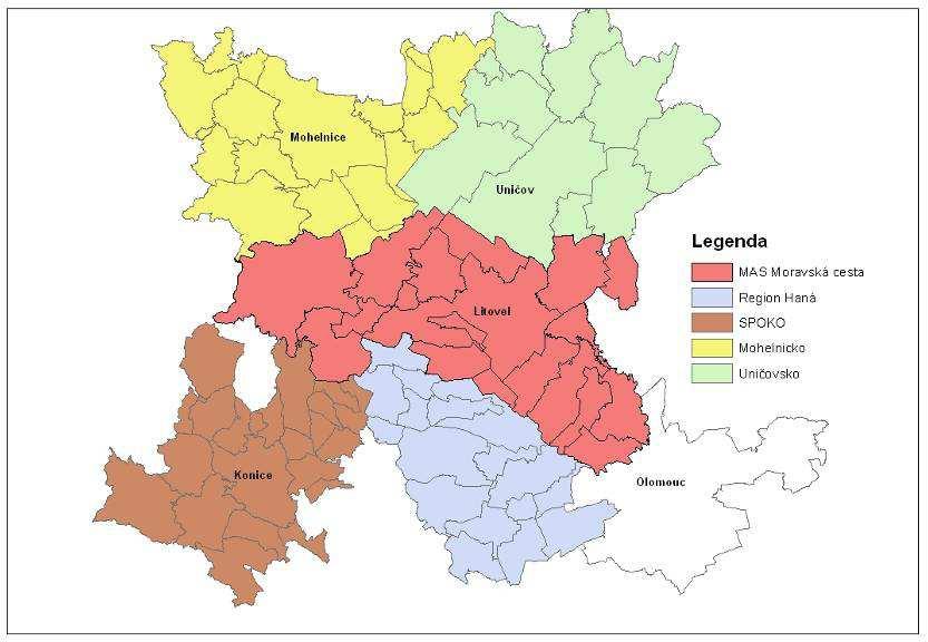 Tyto obce jsou také součástí území Hané, která se rozprostírá v povodí řek Moravy a Hané a zasahuje do 3 krajů Olomoucký, Zlínský a Jihomoravský. Jde o významnou zemědělskou oblast.