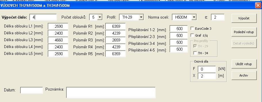 o Alternatvně může být kromě zadaného proflu označen druhý profl. Výpočet pak probíhá pro oba profly pro uvedené ε, pro zvolenou jakost ocel a pro mezní momenty uvedené v tabulce č.