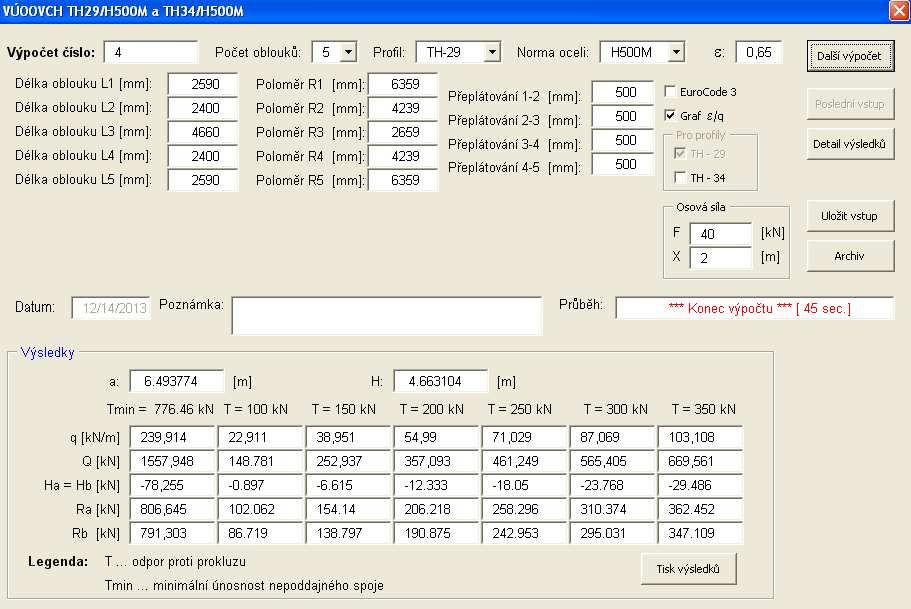 Z formuláře lze na konc výpočtu také odečíst, že výpočet byl ukončen a dobu výpočtu Průběh: Konec výpočtu [45 sec.]. Na formulář lze označt tlačítko Uložt vstup a následně stvrdt dle obr. 8.