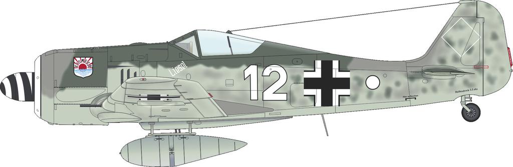 NO ČE Fw 190A-3, W. Nr. 130541, Fw. E. Mayer, 9./JG 5, Herdla, Norsko, březen 1945 KO N Fw 190A-3, W. Nr. 0253, Uffz.