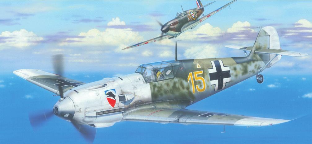 Bf 109E-3 Reedice Stavebnice německého stíhacího
