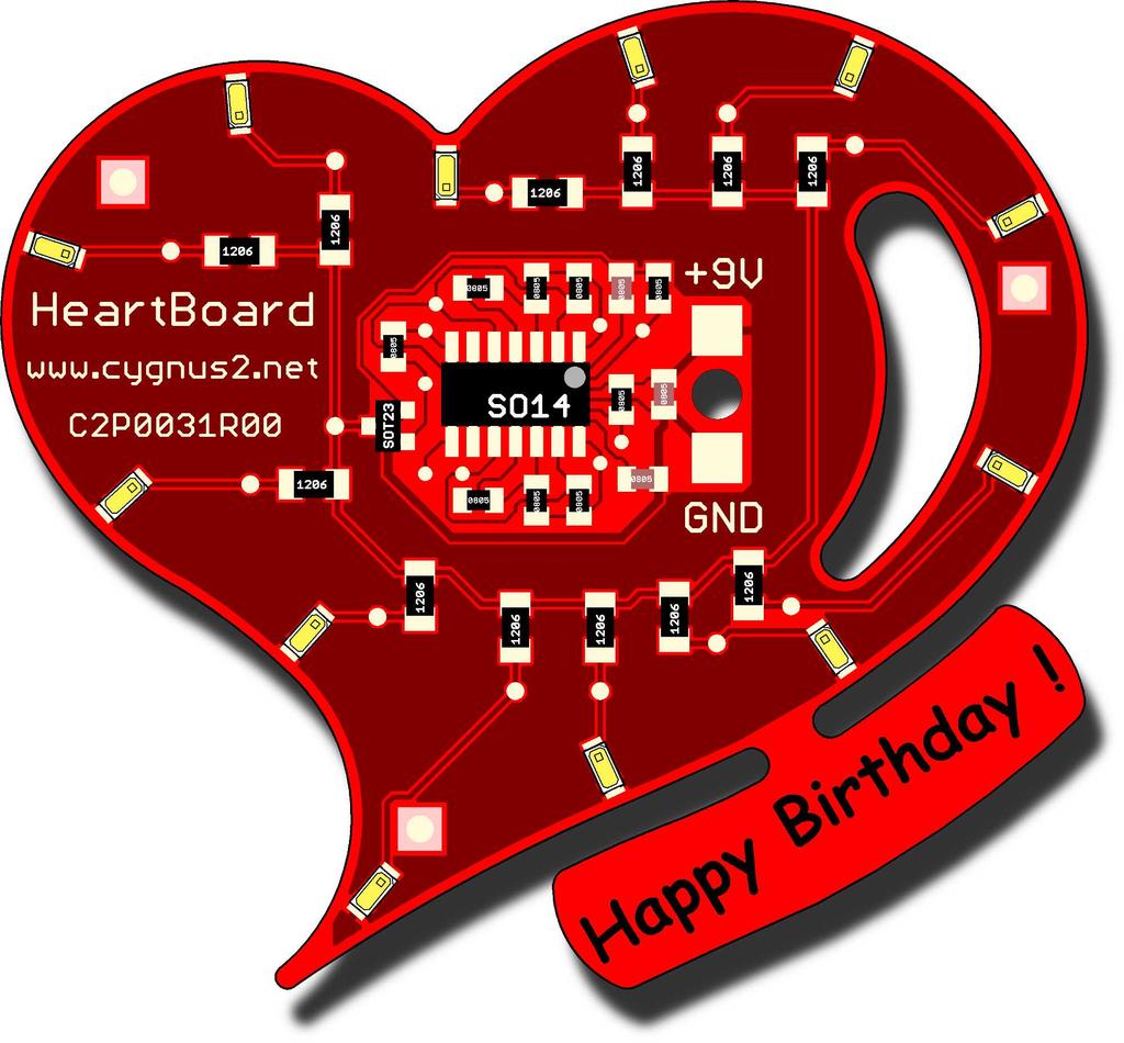 Training Board TB series 3 HeartBoard Elektronická stavebnice HEARTBOARD byla speciálně navržena pro účely praktické výuky ručního osazování a pájení desek plošných spojů v technologii SMT.