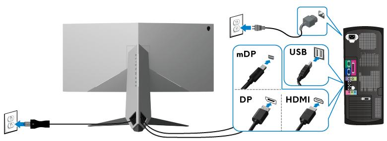 0 (kabel součástí dodávky) s vhodným portem USB 3.0 na počítači. (Podrobné informace - viz Pohled zezadu a spodní pohled.) 3. Připojte periferní USB 3.0 zařízení k vstupním USB 3.